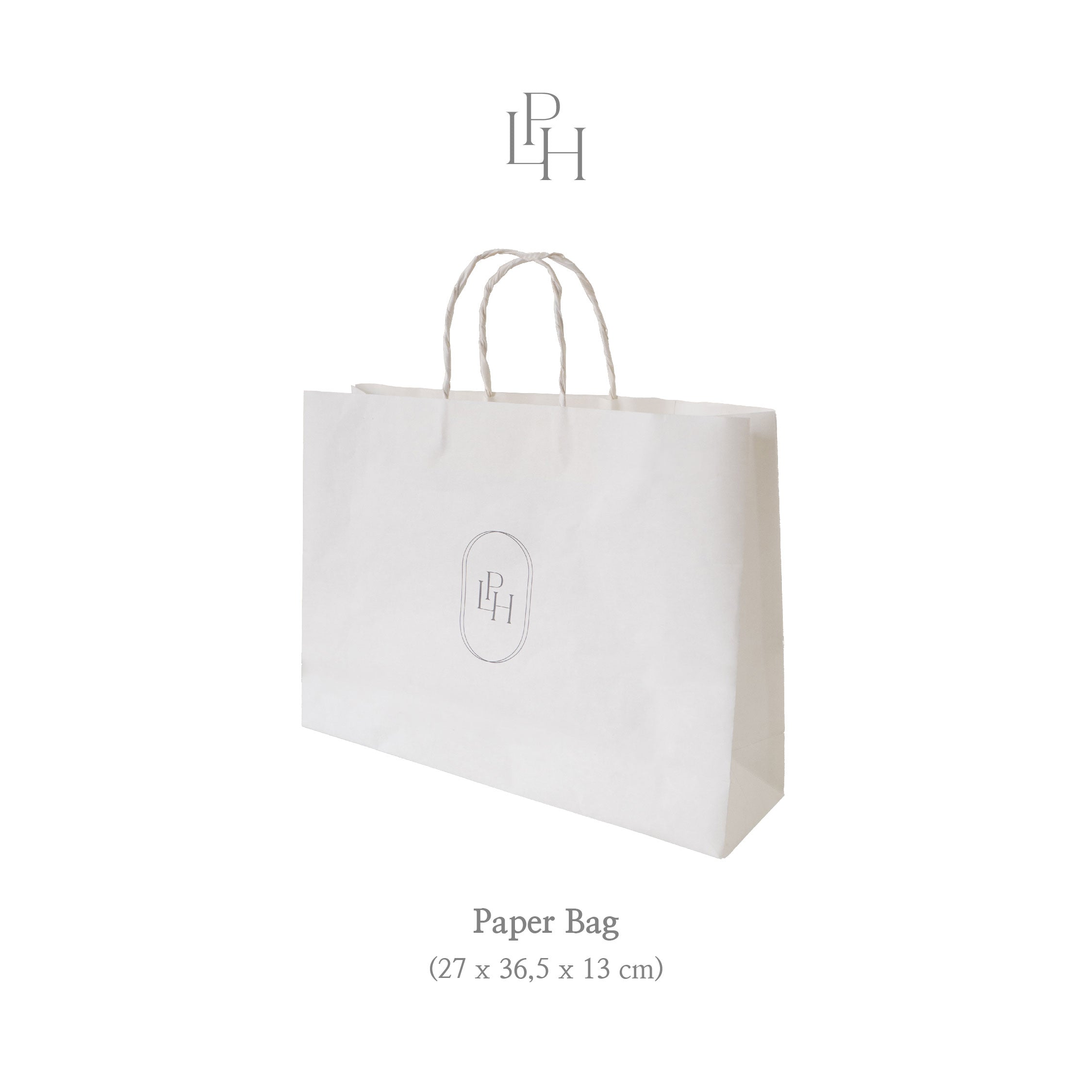 LPH PAPERBAG WHITE CRAFT (36.5x27x13 cm)
