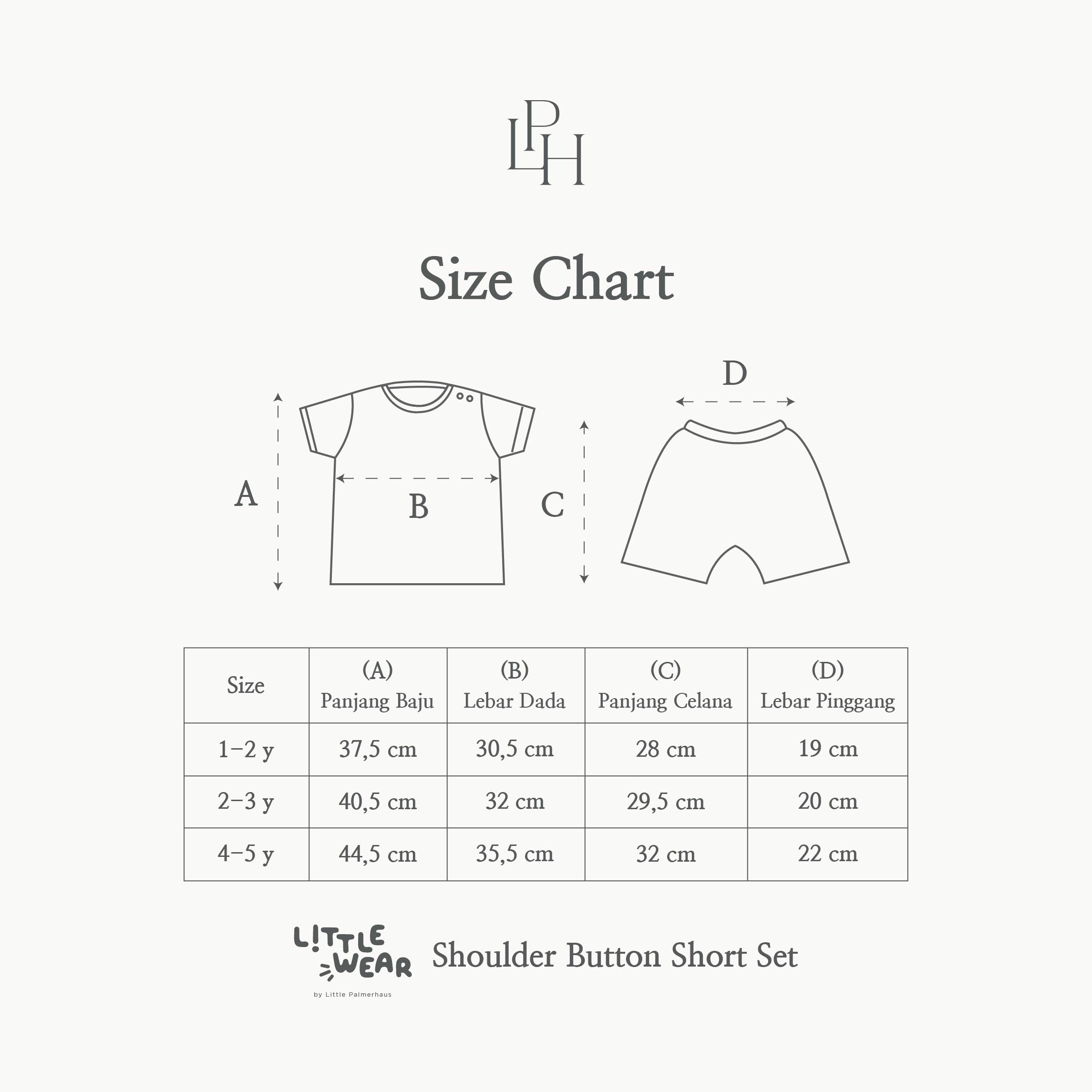 Little Wear Shoulder Button Short Set 31.0