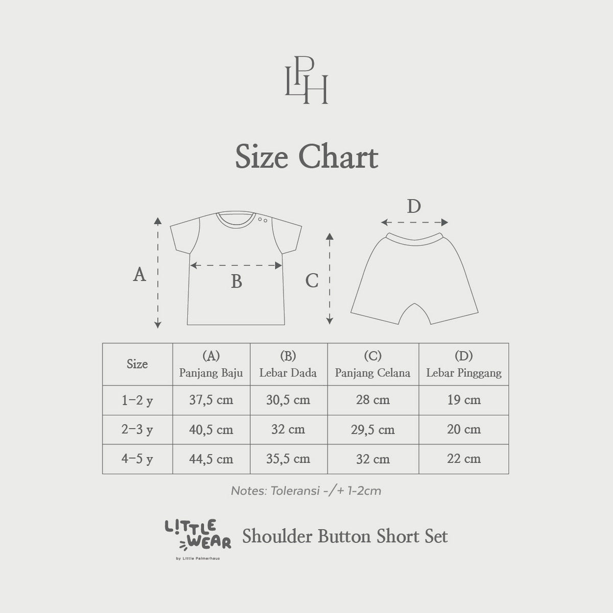 Little Wear Shoulder Button Short Set 45.0