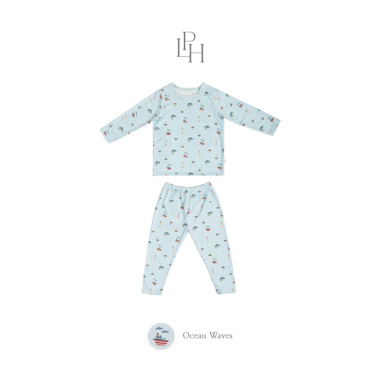 Little Wear 36.0 Shoulder Button Long Set