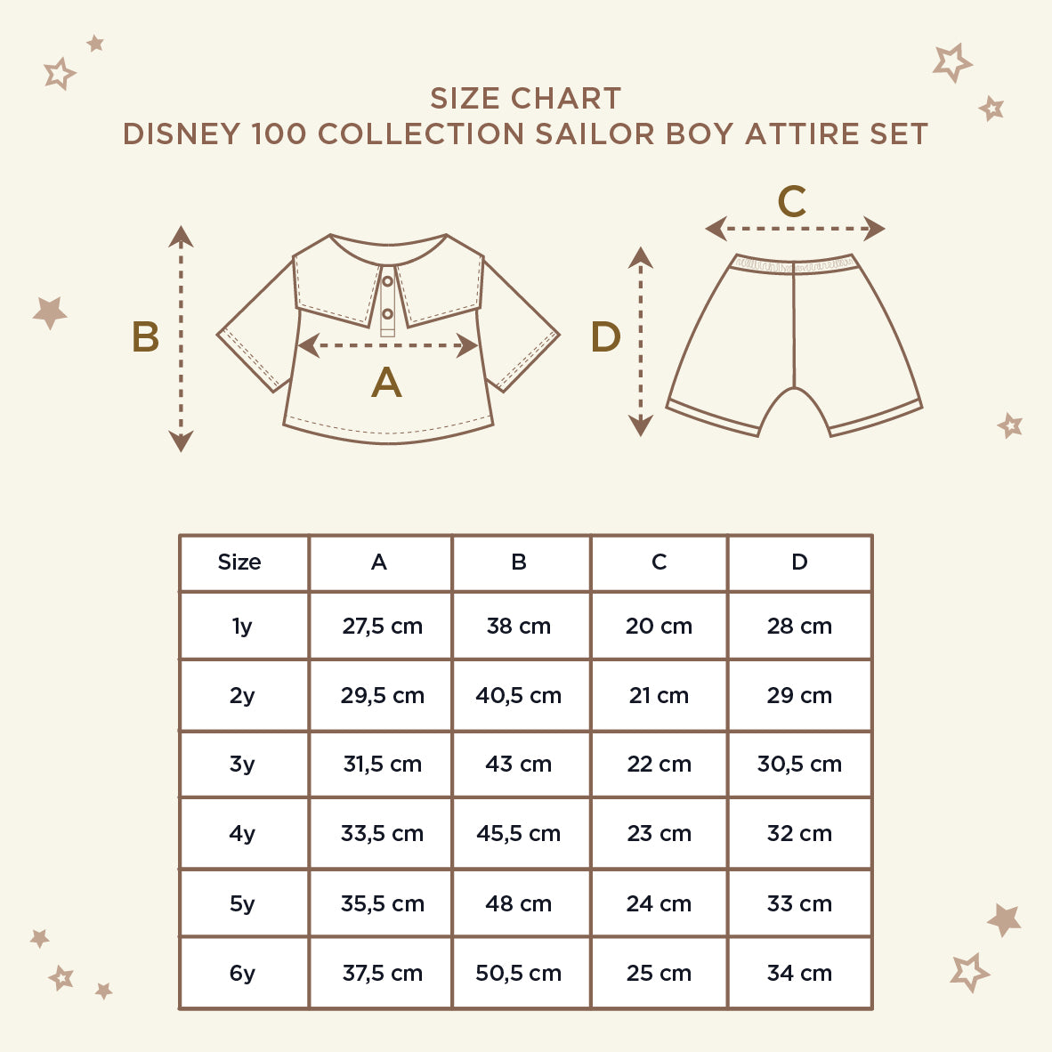 Disney 100 Collection Sailor Boy Attire Set