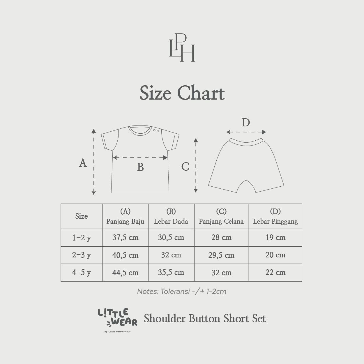 Little Wear Shoulder Button Short Set 41.0