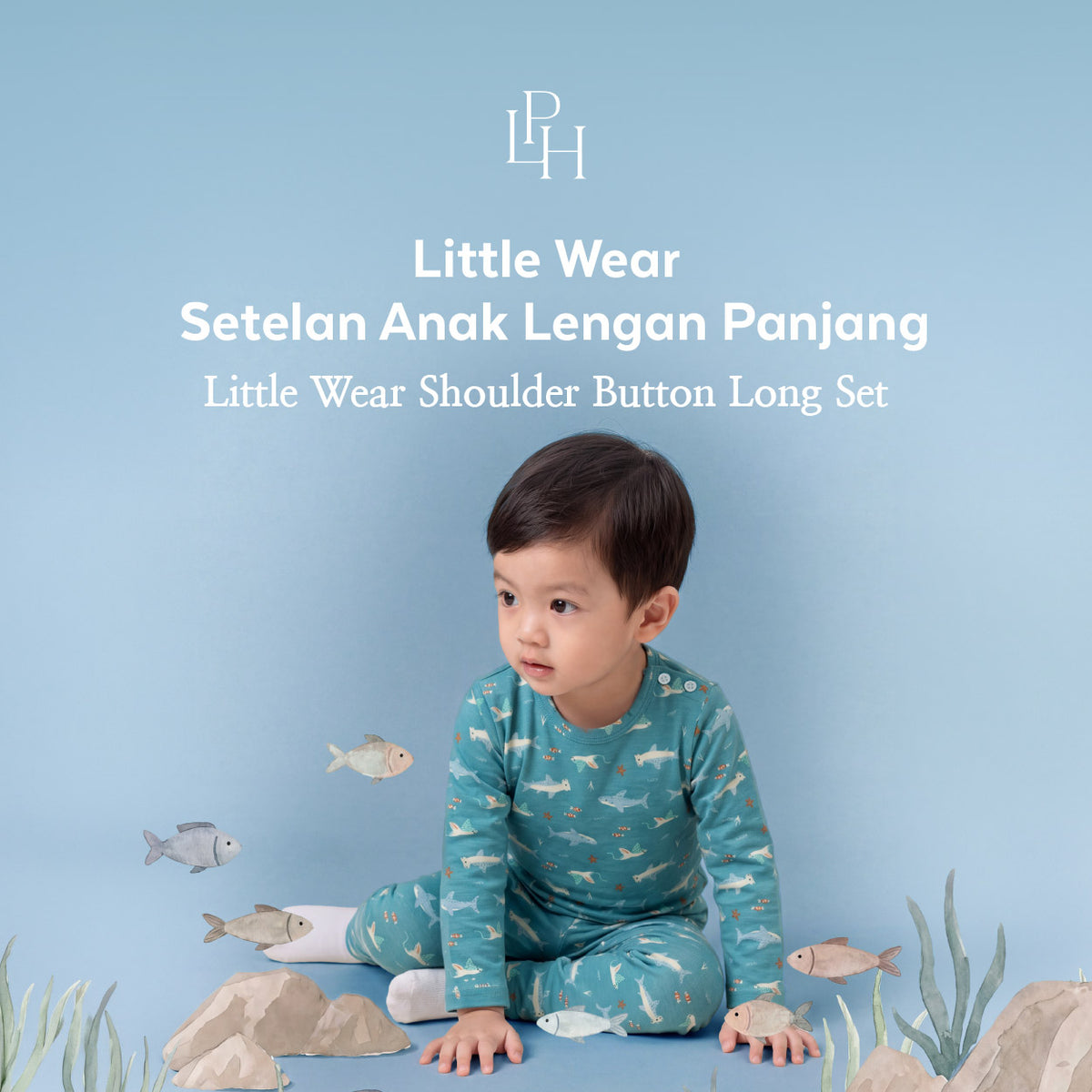 Little Wear Shoulder Button Long Set 44.0