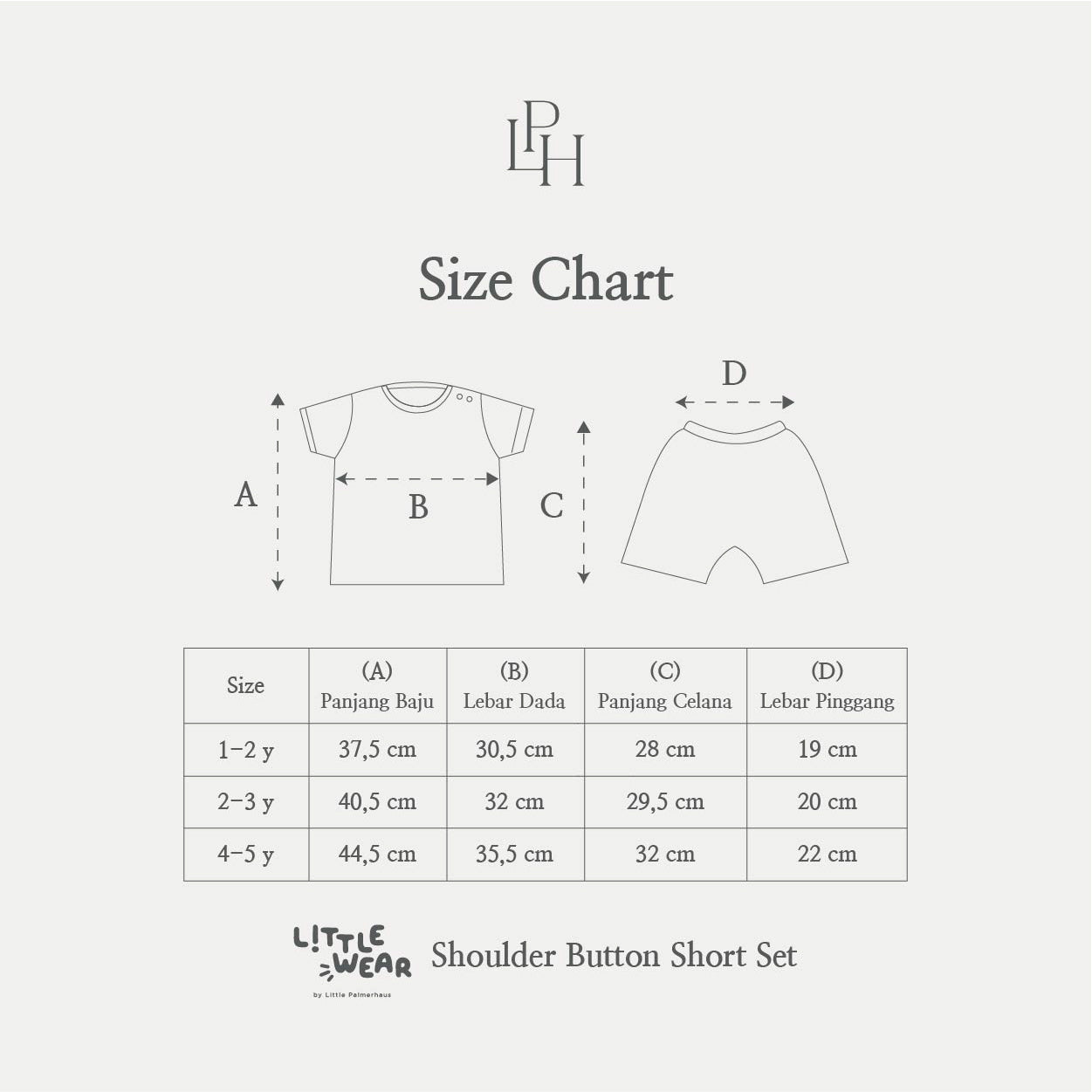 Little Wear Shoulder Button short set 35.0