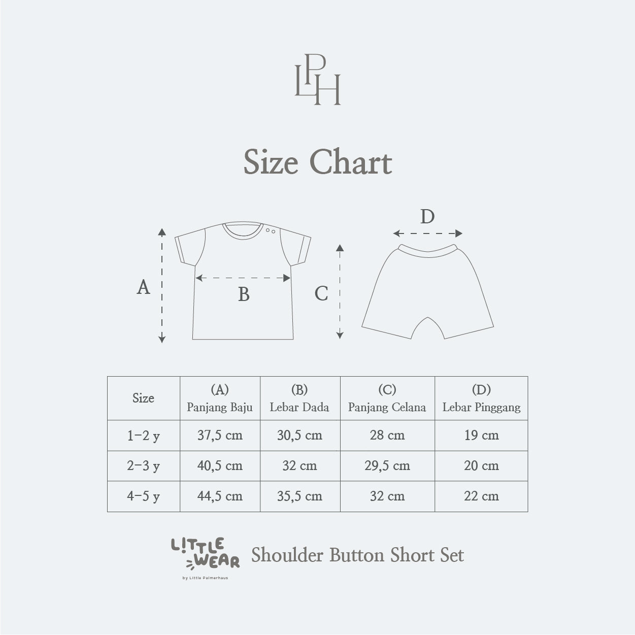 Little Wear Shoulder Button Short Set 34.0