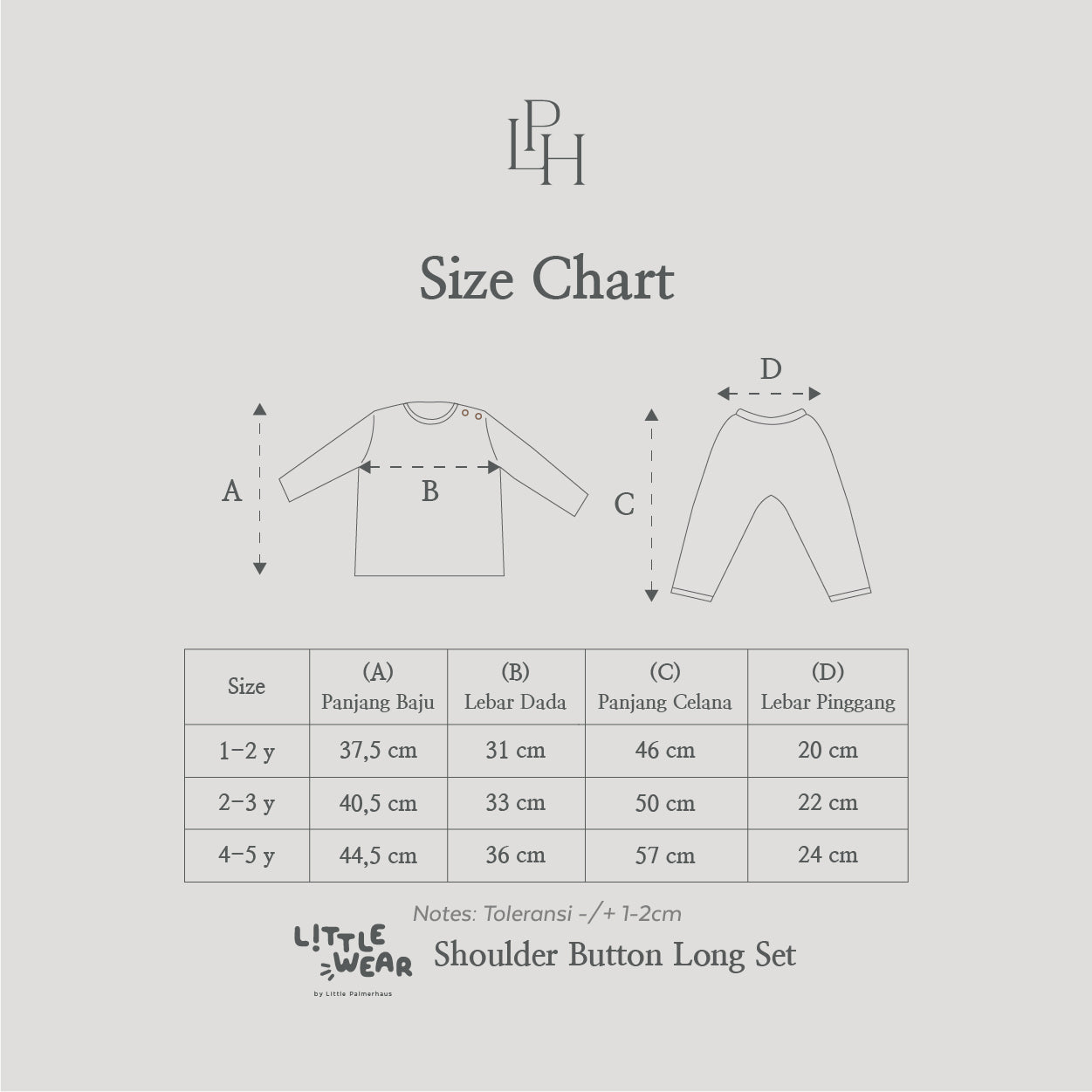 Little Wear Shoulder Button Long Set 40.0