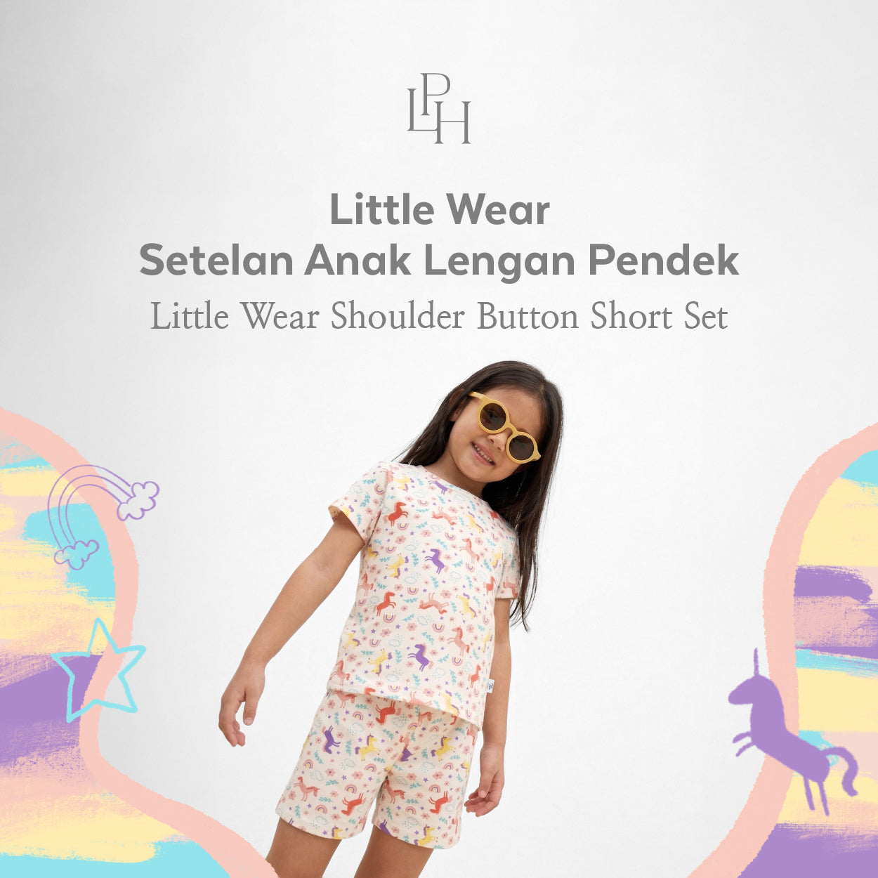Little Wear Shoulder Button Short Set 41.0