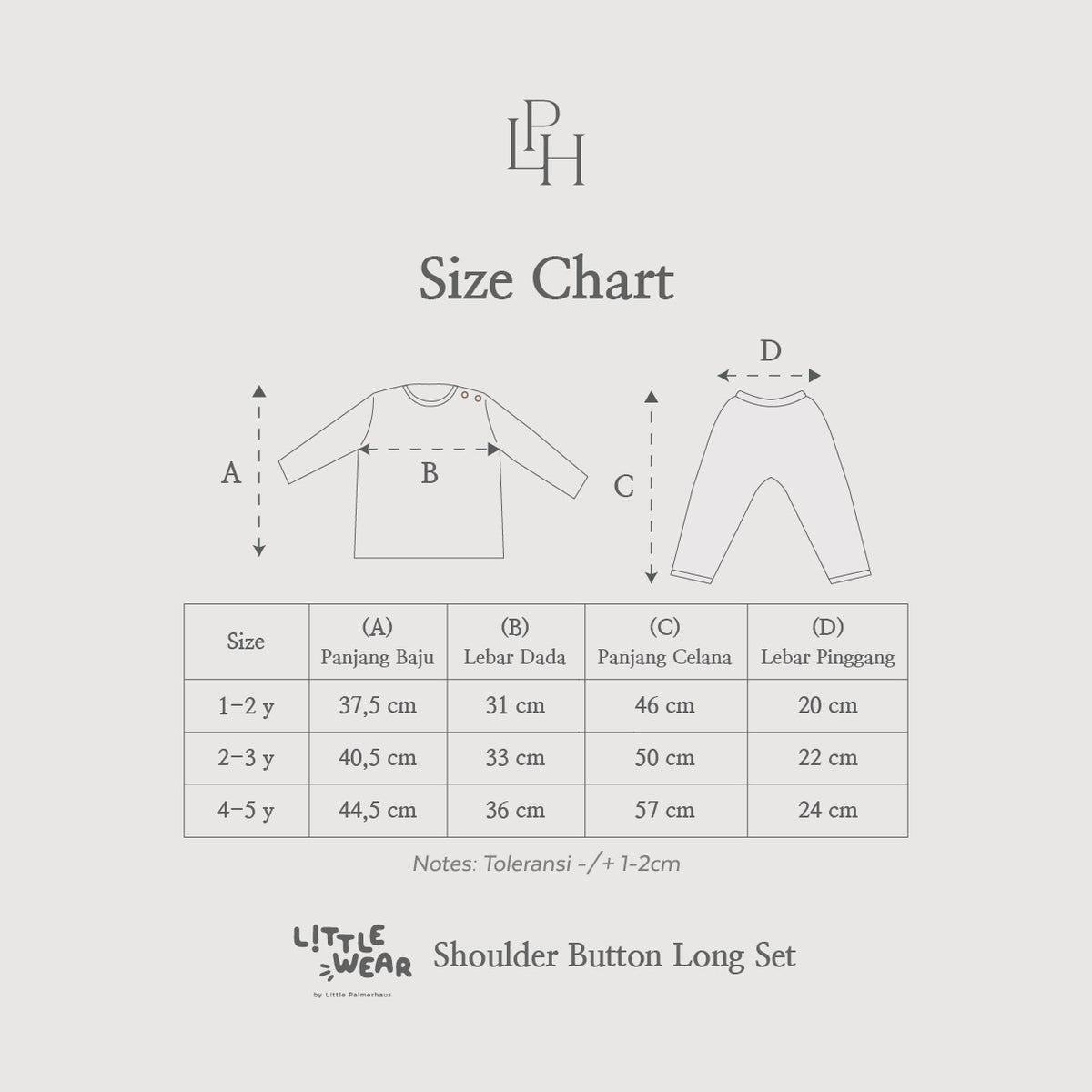 Little Wear Shoulder Button Long Set 44.0