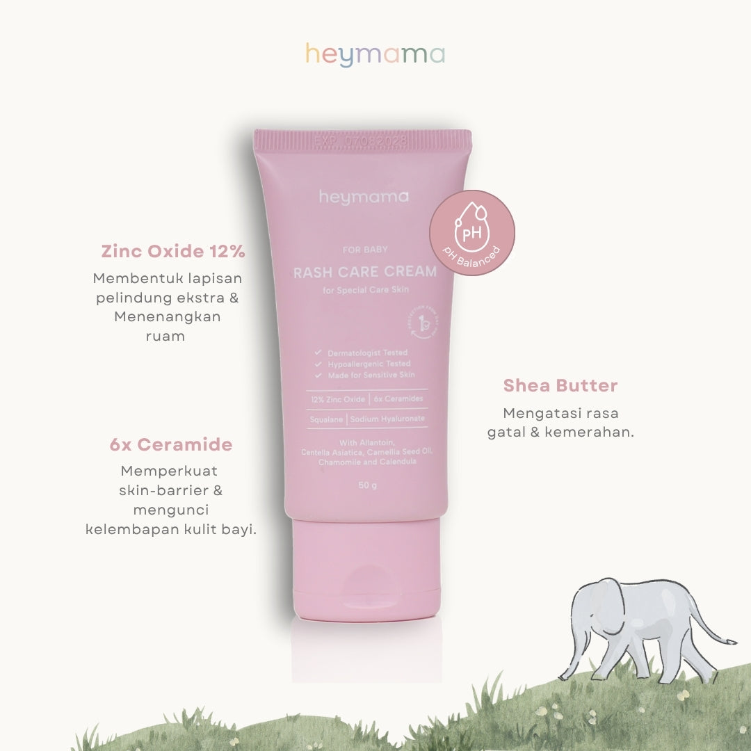 HEYMAMA - Rash Care Cream 50gr (Krim untuk Ruam Popok & Kulit Sensitif)