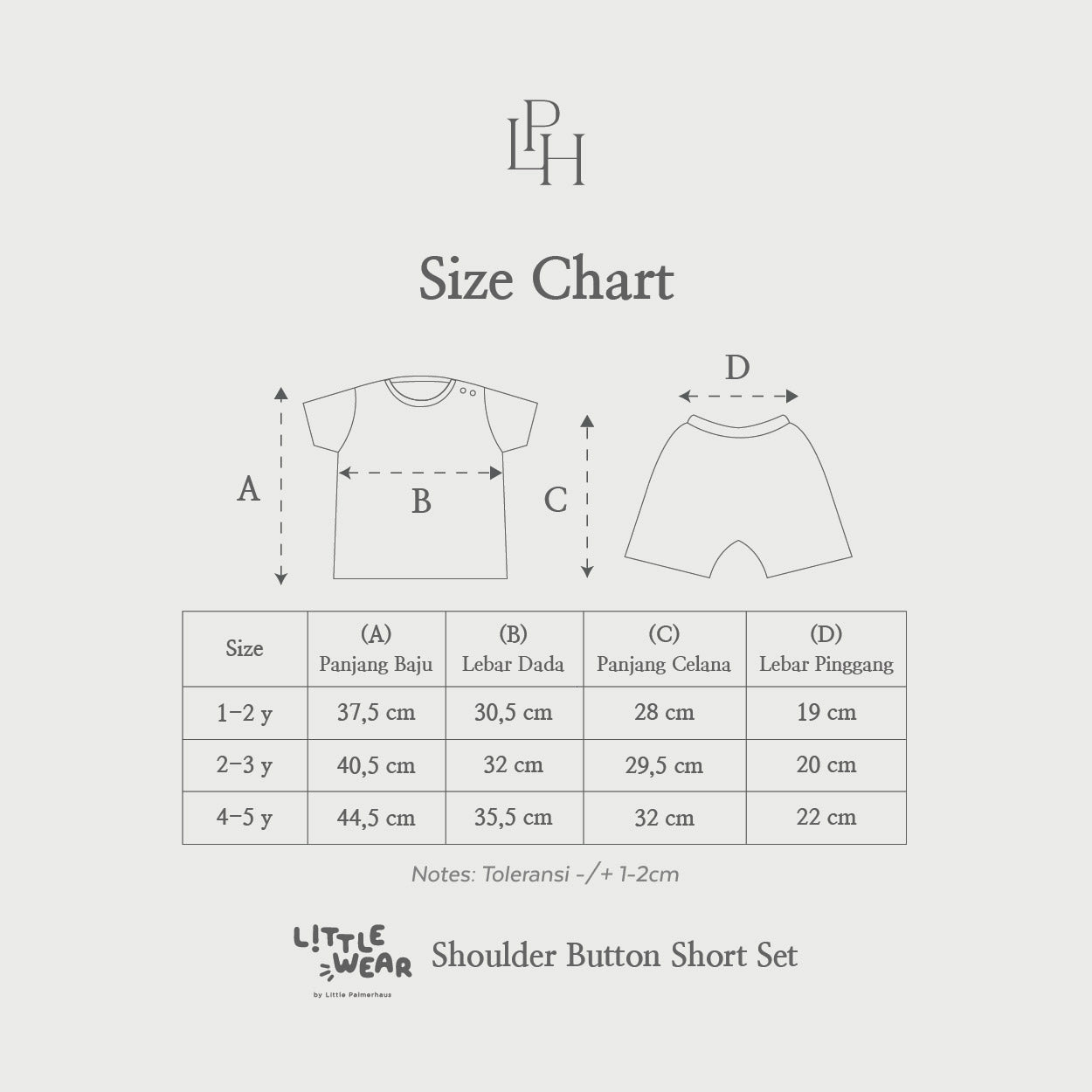 Little Wear Shoulder Button Short Set 43.0
