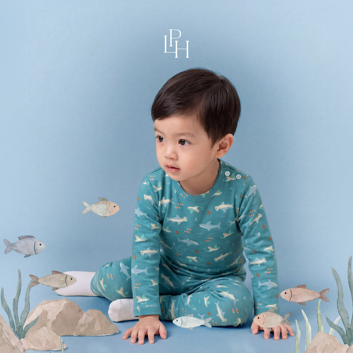 Little Wear Shoulder Button Long Set 44.0